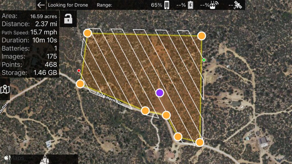 Interface de voo autônomo do drone